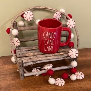 NEW Rae Dunn CANDY CANE LANE RED Christmas Coffee MUG